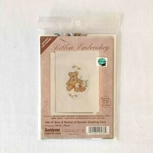 Cross Stitch Ribbon Embroidery 3D Card